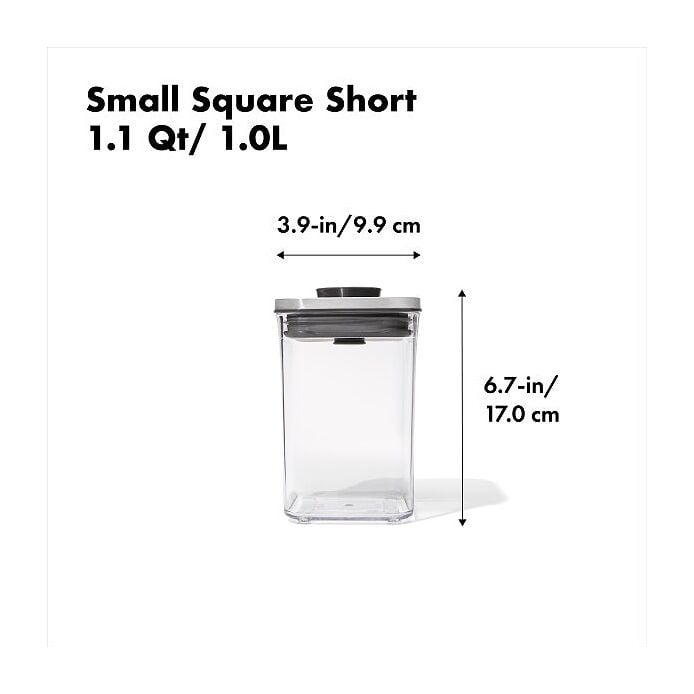 Steel POP Container - Small Square Short (1.1 Qt) - US 1418