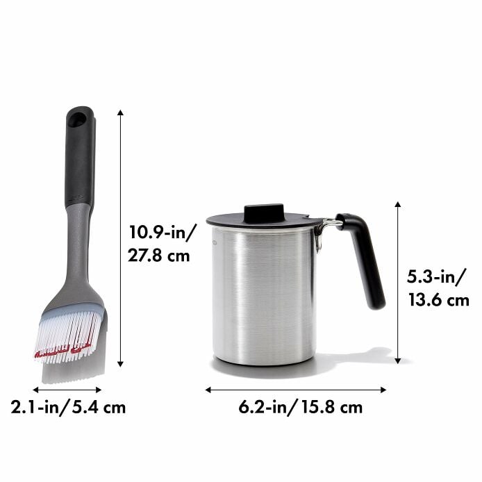Grilling Basting Pot and Brush Set - US 6332