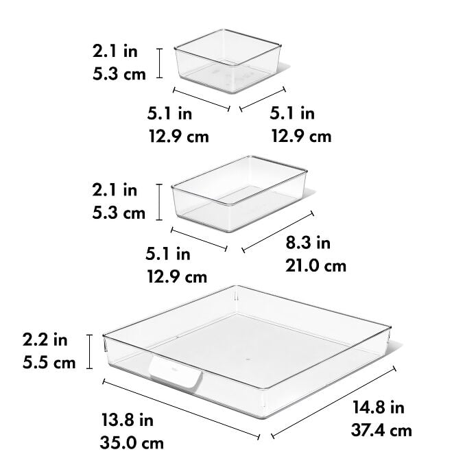 3-piece Refrigerator Tray Set - US 0958