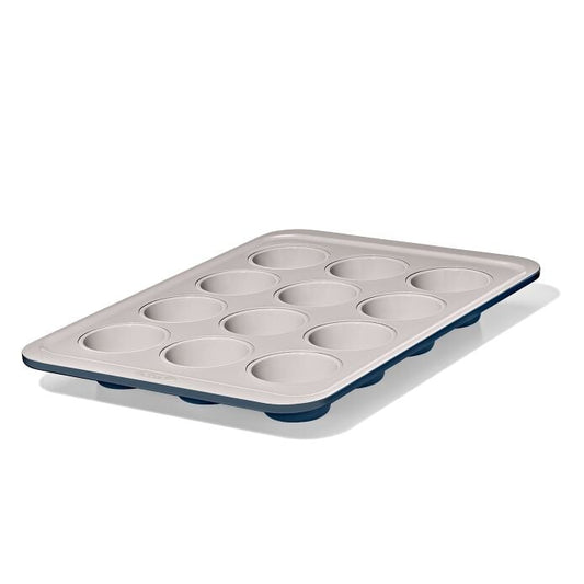 Non-Stick Pro Ceramic Coated Metal Bakeware 12 Cup Muffin Pan – Storm Blue - US 0457