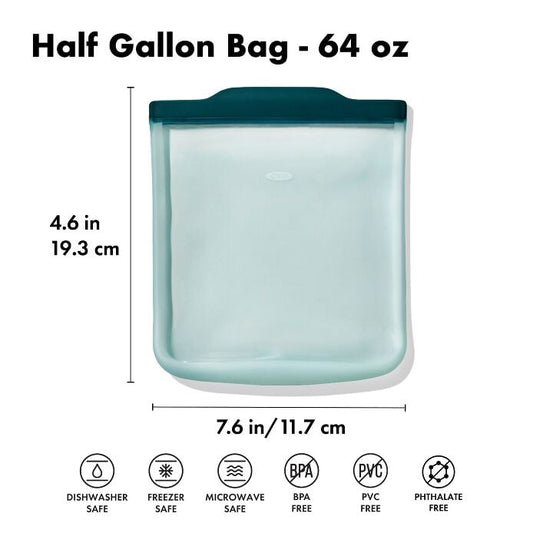 Silicone Reusable Bag - Half Gallon Bag (64 oz) - Lagoon - US 1161