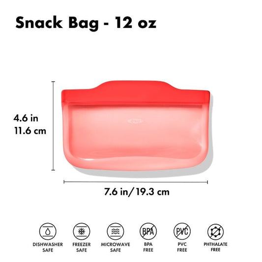 Silicone Reusable Bag - Snack Bag (12 oz) - Watermelon - US 7069