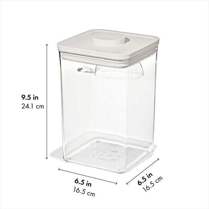 OXO Pet POP Container with Scoop — Big Square Medium — 4.4 Qt/4.2 L - US 3903