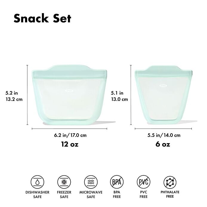 Tot Silicone Reusable Bag - 2-Piece Stand-Up Cup Set - US 3541