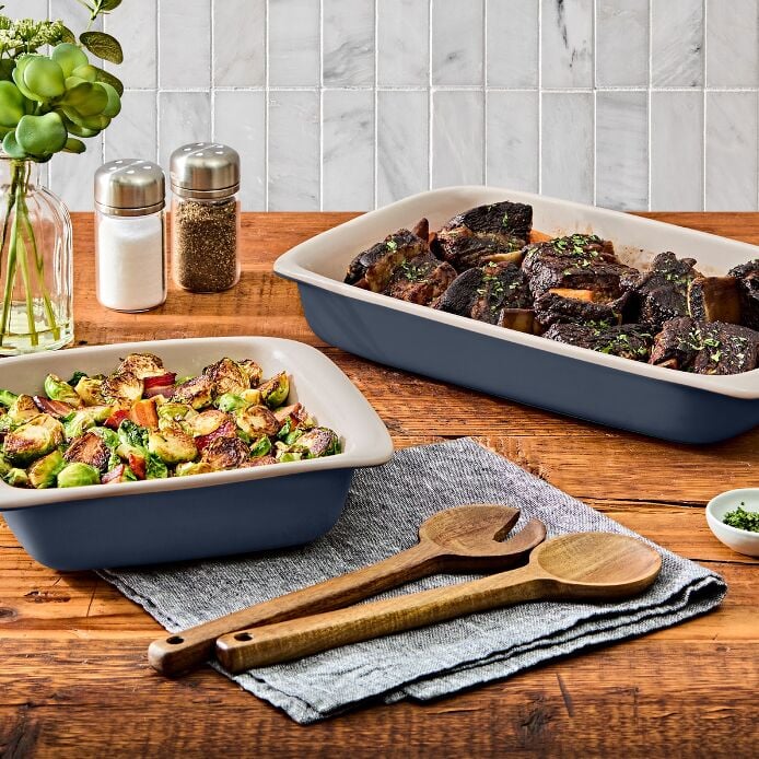 3 Qt Rectangular Stoneware Baking Dish - Storm Blue - US 5936