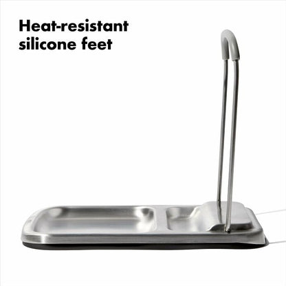 Stainless Steel Spoon Rest with Lid Holder - US 1984