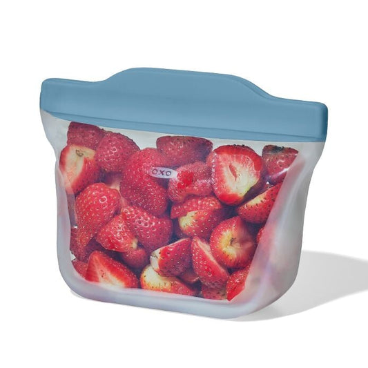 Silicone Reusable Bag Stand-Up Snack (12 oz) - Ocean Blue - US 2858