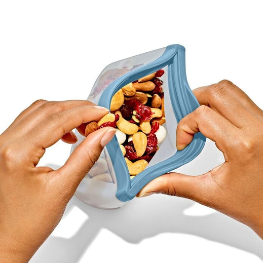 Silicone Reusable Bag Stand-Up Snack (12 oz) - Ocean Blue - US 2858