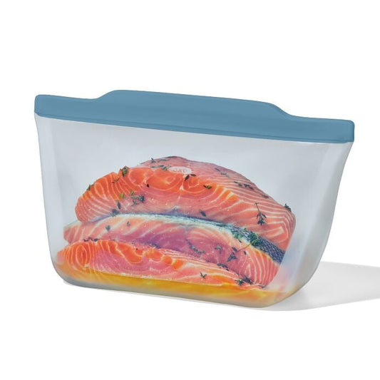 Silicone Reusable Bag Stand-Up Half Gallon (64 oz) - Ocean Blue - US 2328