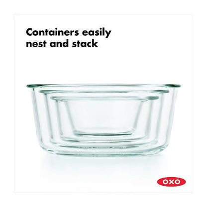 8 Piece Smart Seal Glass Round Container Set - US 9876
