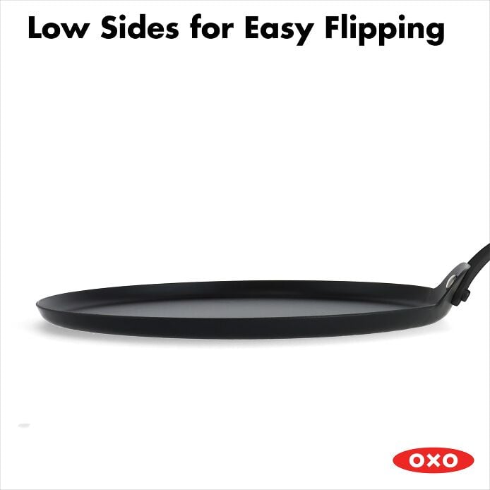 Obsidian Carbon Steel 10-Inch Crêpe Pan with Silicone Sleeve - US 6807