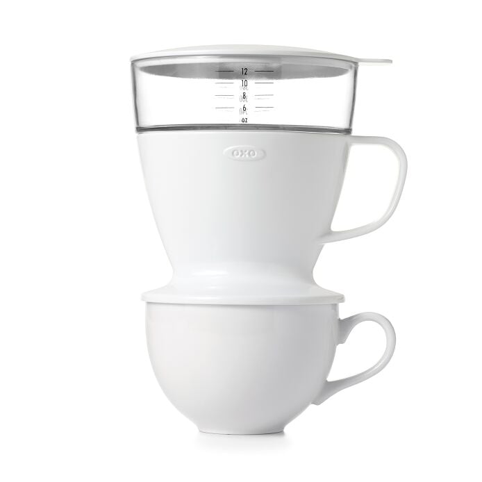 Pour-Over Coffee Maker with Water Tank - US 6458