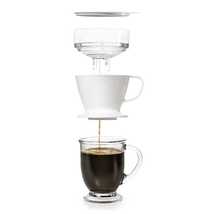 Pour-Over Coffee Maker with Water Tank - US 6458
