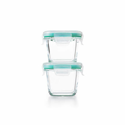 4 Piece Smart Seal Glass Mini Square Container Set - US 9789