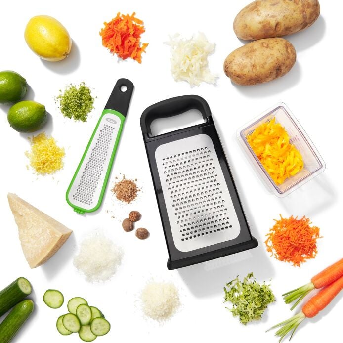 Etched Box Grater With Removable Zester - US 8133