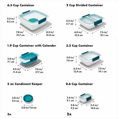 Prep & Go 20-Piece Container Set - US 4966