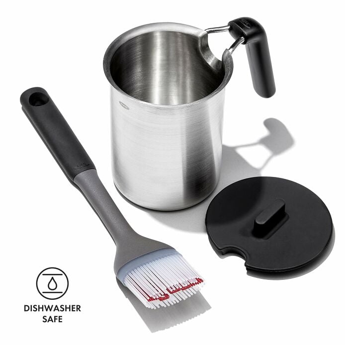 Grilling Basting Pot and Brush Set - US 6332