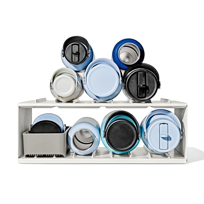 Water Bottle Organizer with Accessory Bin - US 0149