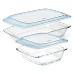 Glass Baking Dish with Lid (2.0 Qt) and Glass Baking Dish with Lid (3.0 Qt) Bundle - US 8859