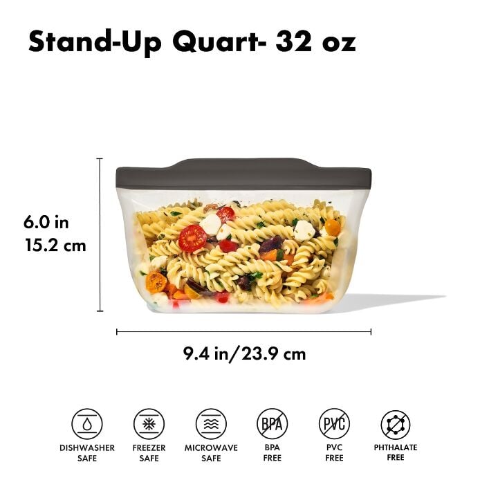Outdoor Silicone Reusable Stand Up Bag Quart (32 oz) - US 6167