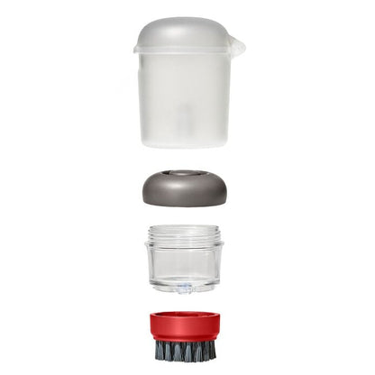 Outdoor Soap Dispensing Dish Brush with Storage Case - US 7266
