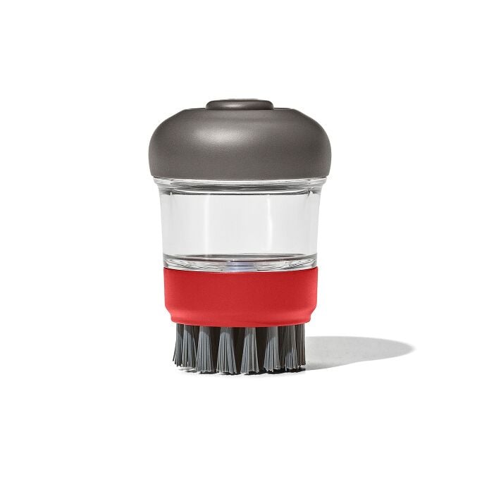 Outdoor Soap Dispensing Dish Brush with Storage Case - US 7266