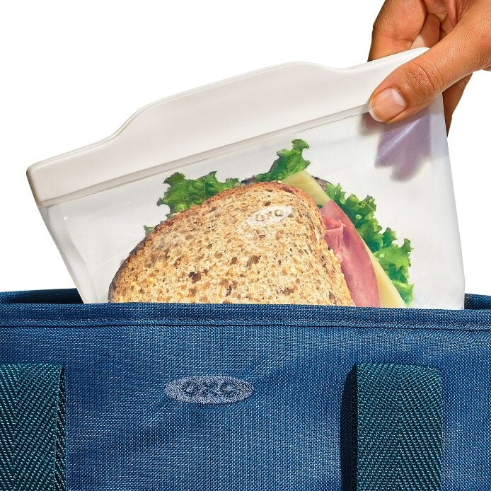 Silicone Reusable Bag - 4 Piece Lunch Set - Oat/Lagoon - US 0713