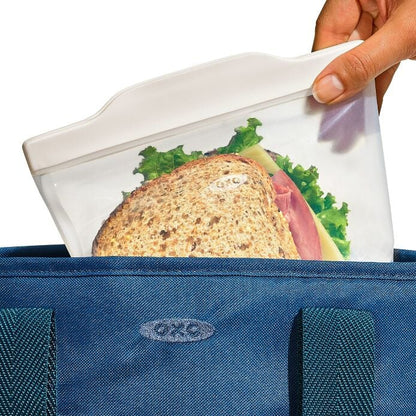 Silicone Reusable Bag - 4 Piece Lunch Set - Oat/Lagoon - US 0713
