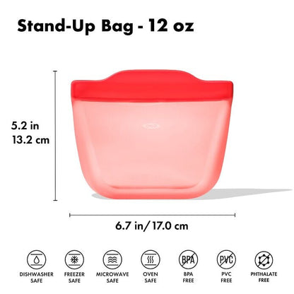 Silicone Reusable Bag - Stand-Up Snack (12 oz) – Watermelon - US 7734