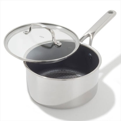 Trident Hybrid Non-Stick Stainless Steel 2.5 Qt Saucepan with Lid - US 6604
