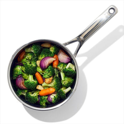 Trident Hybrid Non-Stick Stainless Steel 2.5 Qt Saucepan with Lid - US 6604