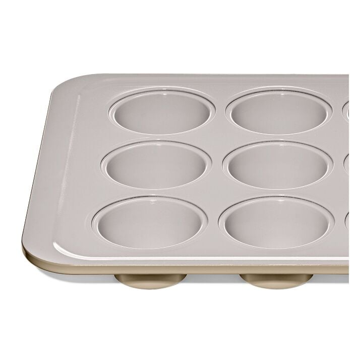 Non-Stick Pro Ceramic Coated Metal Bakeware 12-Cup Muffin Pan - Biscuit - US 0922