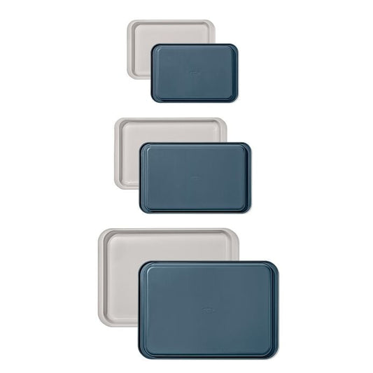 Non-Stick Pro Ceramic Coated Metal Bakeware 3Pc Set - Storm Blue - US 9931