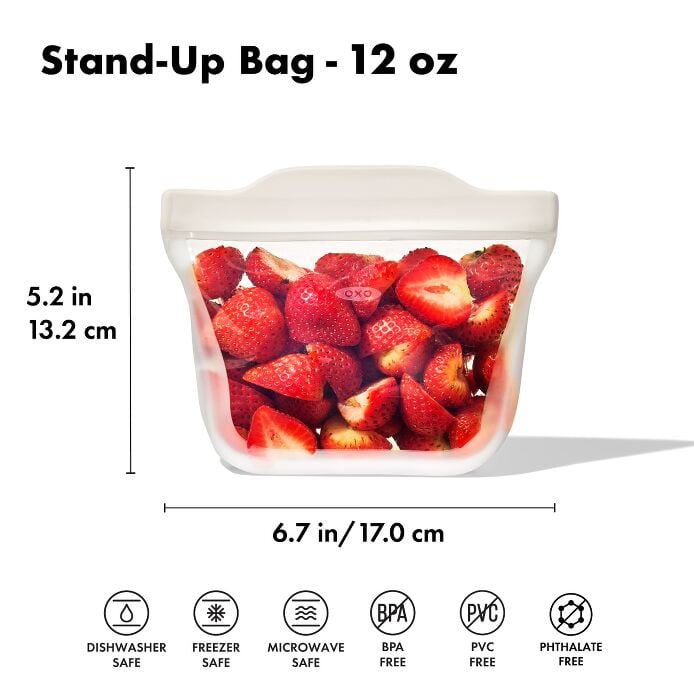 Silicone Reusable Bag - Stand-Up Snack (12 oz) – Oat - US 7766