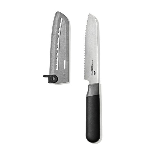 5 in Serrated Utility Knife with Locking Sheath - US 1113