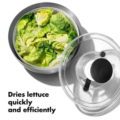 Steel Salad Spinner - US 7493