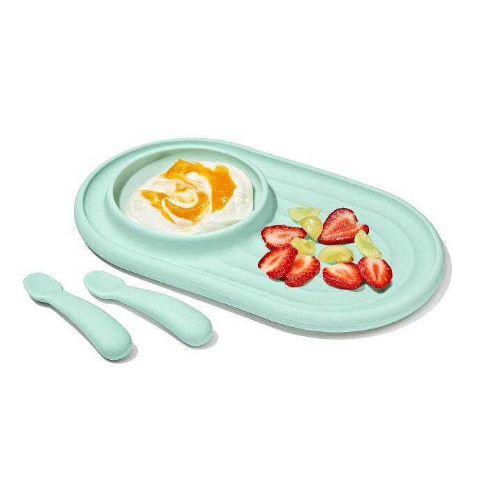 Textured Suction Plate & Spoons Set – 3-Piece - US 2100